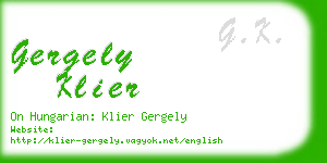 gergely klier business card